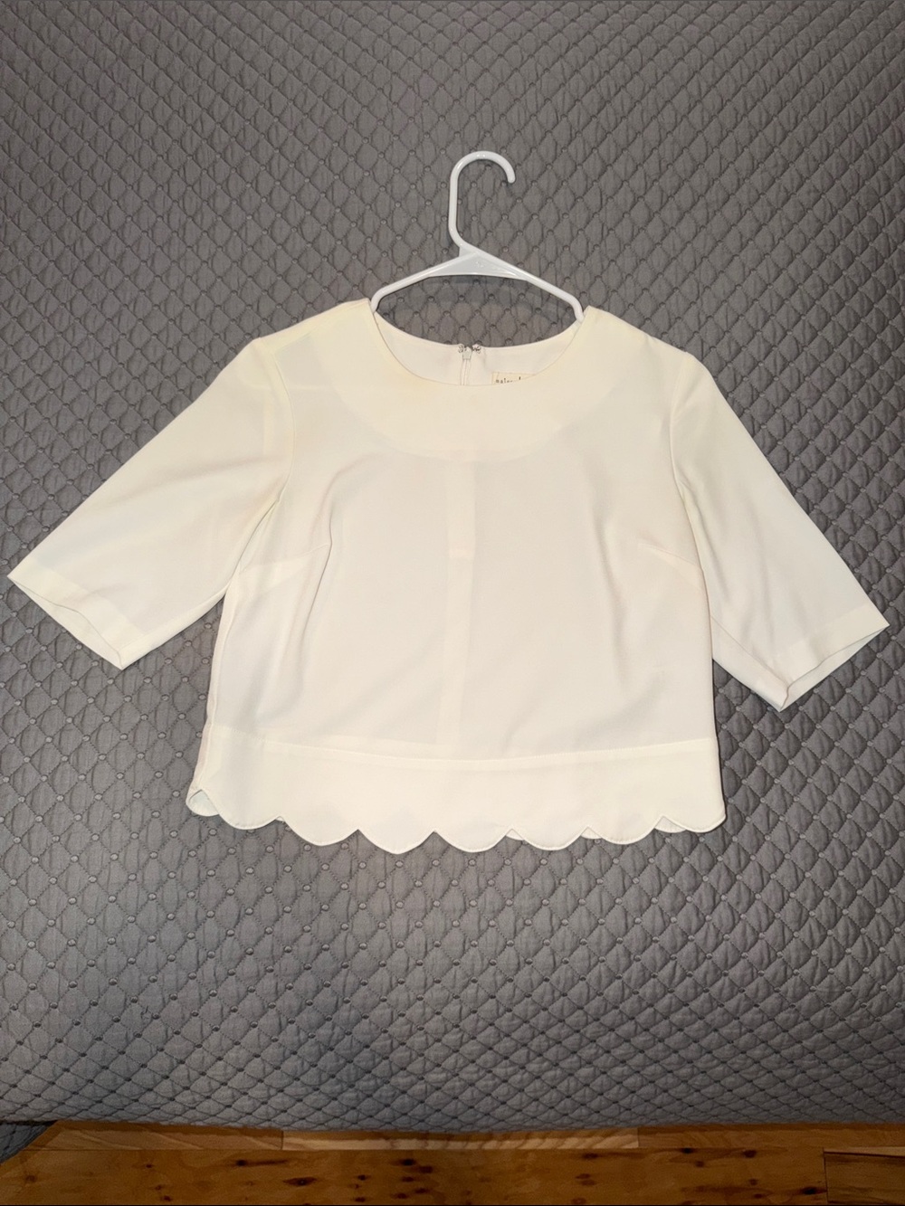 Women’s Scallop Hem White Top